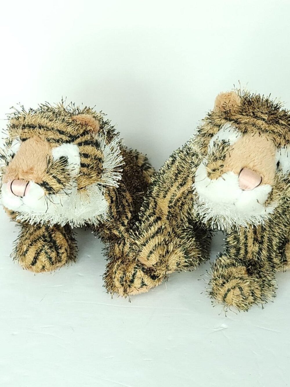 Lot of 2 Ganz Webkinz Tiger Striped Furry Plush Stuffed Animal NO Code Toy